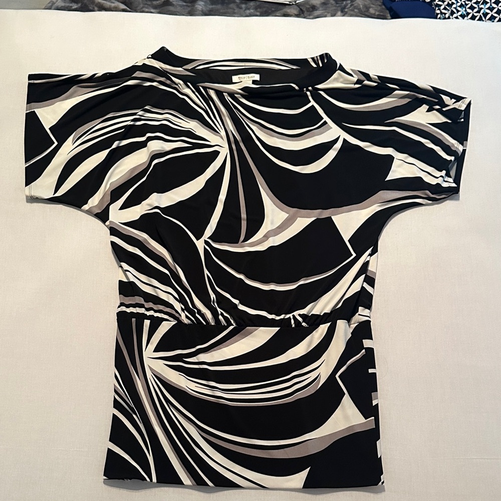 White House Black Market Abstract Black and White mini dress